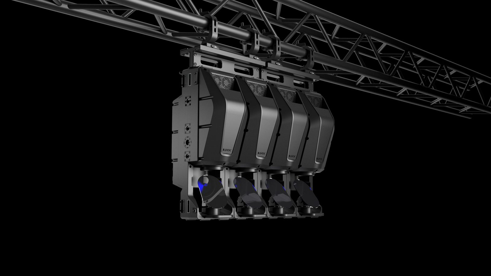 Four CLUSTER M2 rigged side by side
